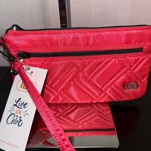 Lug Super Metro Wristlet Pouch NWT Coral Red